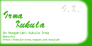 irma kukula business card